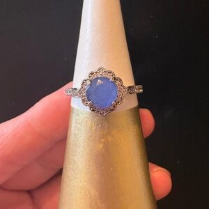Elegant Blue and Silver Women's Ring